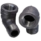 SUPPLY GIANT CNTO0112 1-1/2'' 90 Degree Street Malleable Iron Fitting For High Pressures with Black Finish, 1-1/2"