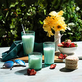 Coastal Color Everyday Drinking Glasses Set of 12 Drinkware Kitchen Glasses for Cocktail, Ice Coffee, Beer, Iced Tea, Wine, Whiskey, Water, Tall Highball Glass Cups, Juice Glasses, Rock Drinking Glass