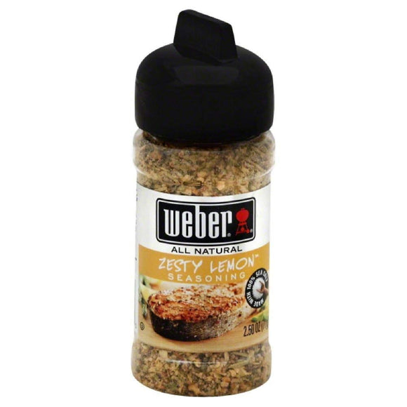 WEBER ZESTY LEMON Seafood & Chicken Grill Seasoning 2.50 oz. Bottle