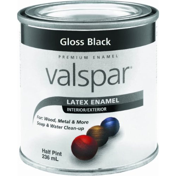 Valspar 65048 Premium Interior/Exterior Latex Enamel, .5-Pint, Gloss Black