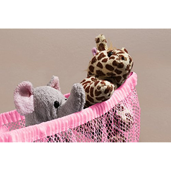 Jumbo Toy Hammock, Pink - Organize Stuffed Animals and Children's Toys with this Mesh Hammock. Great Decor while Neatly Organizing Kid's Toys and Stuffed Animals. Expands to 5.5 feet. (2-Pack)