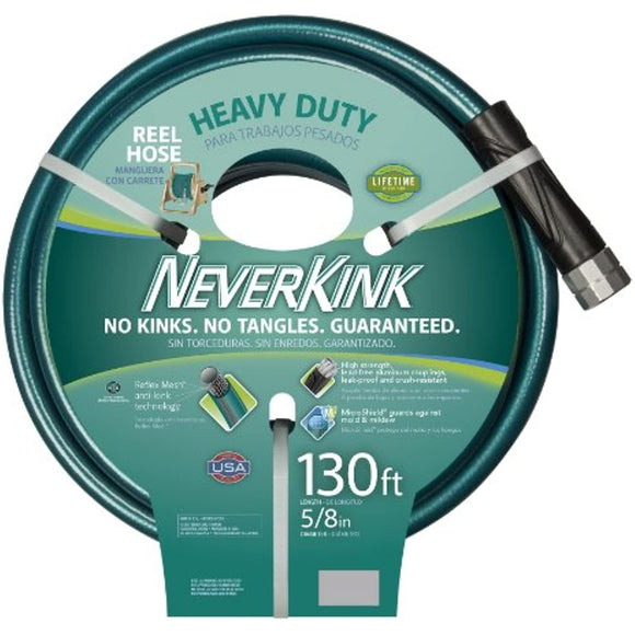 Teknor Apex 100519523 Neverkink 8615-130, Heavy Duty Hose Reel Garden Hose, 5/8-Inch by 130-Feet