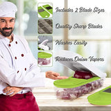 Onion Chopper Pro Vegetable Chopper Slicer Dicer Cutter - Strongest NO MORE TEARS 80% Heavier Duty Cheese & Veggie Chopper - Food Chopper Kitchen Cutter Dicer with 2 Blades