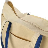 Handy Laundry Canvas Tote Beach Bag - Large Bags with Shoulder Straps, Strong Enough to Carry Beach Gear and Wet Towels. Front Pocket, Zippered Top Closure. (Royal Blue)