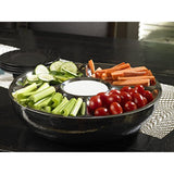 Classic Double Wall Serving Bowl - Stainless Steel 2 Piece Party Bowl and Serving Tray - Great for Salads, Fruit, Snacks, Chips and dips, Vegetables - Hot and Cold