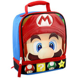 SUPER MARIO Brothers Dual Compartment Soft Lunch Box, Blue/Red Toy, Multicolor, One Size