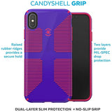 Speck Products CandyShell Grip iPhone Xs Max Case, Ultraviolet Purple/Ruby Red