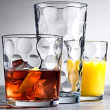 Drinking Glasses Set of 18 Clear Glass Cups - 6 Highball Glasses 17oz, 6 Rocks Glasses 13oz, 6 DOF Glasses 7oz, Bubble Design Glassware Set for Water, Juice, Wine, Cocktails, & Beer Glasses.