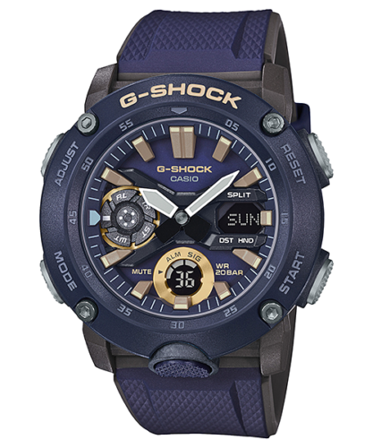 Casio G-Shock GA2000-2A Carbon Core Guard Structure Blue Watch