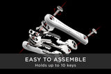 KeySmart Pro - Compact Smart Key Holder w LED Flashlight & Tile Bluetooth, EDC Key Organizer, Attach Car Key Fob, Other Mini Tools & Accessories (up to 10 Keys, White) - Discontinued