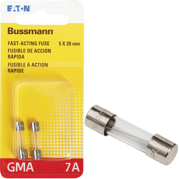 COOPER BUSSMANN BP/GMA-7A 2-Pack7A GMA Glass Fuse, 2 Piece