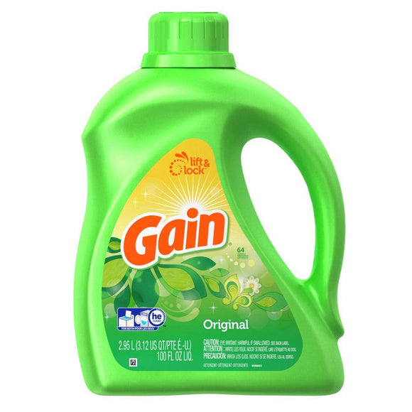 Gain + Aroma Boost Liquid Laundry Detergent, Original Scent, 64 Loads, 92 fl oz,