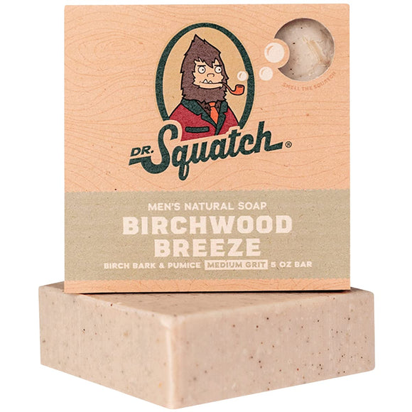 Dr. Squatch All Natural Bar Soap for Men with Medium Grit - Birchwood Breeze