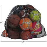Mesh Equipment Bag, Black - 32” x 36” - Adjustable, sliding drawstring cord closure. Perfect mesh bag for parent or coach, making it easy to transport and keeping your sporting gear organized.