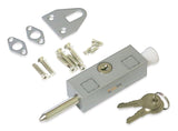 Keyed Patio Sliding Door Lock, with Steel Bolt, Aluminum Finish