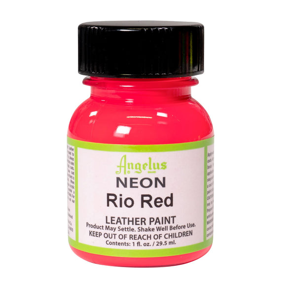 Angelus Neon Leather Paint Rio Red, 1oz