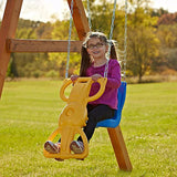 Swing-N-Slide Wind Rider Glider Swing, No Swing Hangers Yellow/Blue, 72" H x 14" W x 25" L