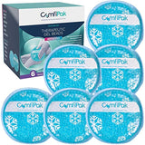 Reusable Gel Ice Packs, 6 Round Hot and Cold Gel Bead Compression Therapy Pads - Small Heating and Icing Relief for Injuries, Migraine Headaches, Pain - Freezer and Microwave Safe - ComfiPak