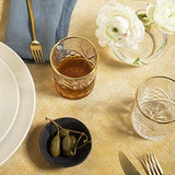 Le'raze Posh Crystal Whiskey Glasses [Set of 4] Old Fashioned Glasses with 24K Gold Band for Scotch, Bourbon And Cocktail Drinks | DOF Glassware Set