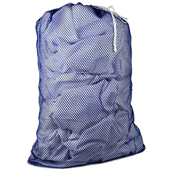 Commercial Mesh Laundry Bag - Sturdy Mesh Material with Drawstring Closure. Ideal Machine Washable Mesh Laundry Bag for Factories, College, Dorm and Apartment Dwellers. (24
