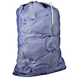 Commercial Mesh Laundry Bag - Sturdy Mesh Material with Drawstring Closure. Ideal Machine Washable Mesh Laundry Bag for Factories, College, Dorm and Apartment Dwellers. (24" x 36" | Blue)