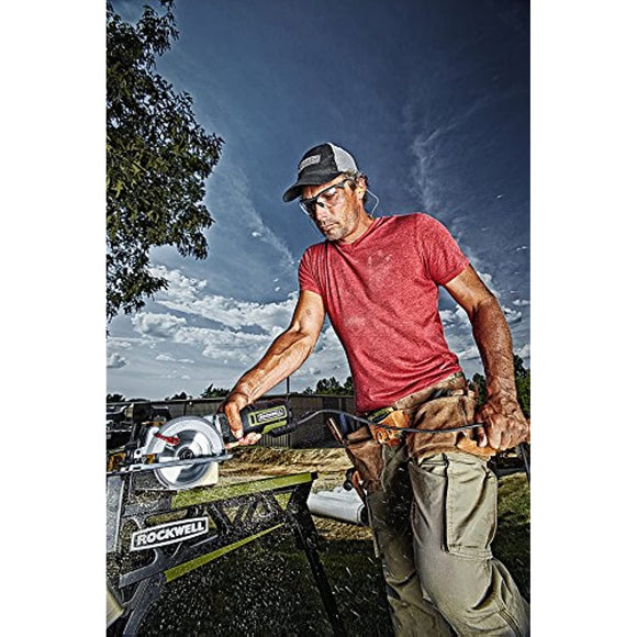 Rockwell 4-1/2” Compact Circular Saw, 5 amps, 3500 rpm, with Dust Port and Starter Kit– RK3441K , Black