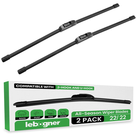 lebogner Wiper Blades 22 Inch + 22 Inch Pack of 2 All-Seasons Automotive