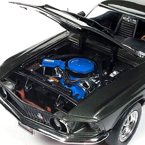 1969 Ford Mustang Boss 429 Black Jade Muscle Car & Corvette Nationals (MCACN) Limited Edition to 1002 Pieces Worldwide 1/18 Diecast Model Car by Autoworld AMM1152