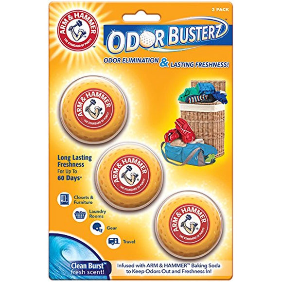 Arm & Hammer 48127 Odor Busterz Balls, 3 Pack , Orange