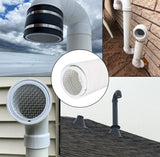 PVC Termination Cap Mesh Screen Vent Cover, Furnace & Roof Vent Cap, Stainless Steel Wire Round Exhaust Pipe Cover End 3" Inner & 3.5" Outer Diameter