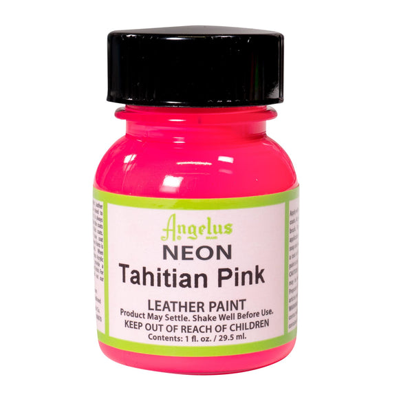 Angelus Neon Leather Paint Tahitian Pink, 1oz
