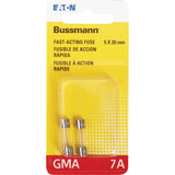 COOPER BUSSMANN BP/GMA-7A 2-Pack7A GMA Glass Fuse, 2 Piece