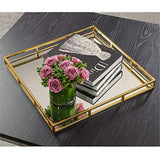 Classic Touch Decor Square Mirror Tray - Gold - 15.75"