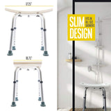 Shower Chair - with Back Scrubber & Additional Sponge - Tool Free Shower Chair