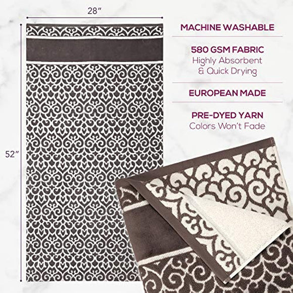 Soft Textilz Elegant 2 Piece Lightweight Luxury Bath Towels - Premium European Decorative & Absorbent - Fancy Home/Guest Bathroom Cotton Towel 51