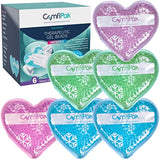 Reusable Gel Ice Packs, 6 Heart Shaped Hot and Cold Gel Bead Compression Therapy