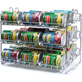 Stackable Can Rack Organizer, Storage for 36 cans - Great for the Pantry Shelf, Kitchen Cabinet or Counter-top. Stack Another Set on Top to Double Your Storage Capacity. (Chrome Finish), Standart