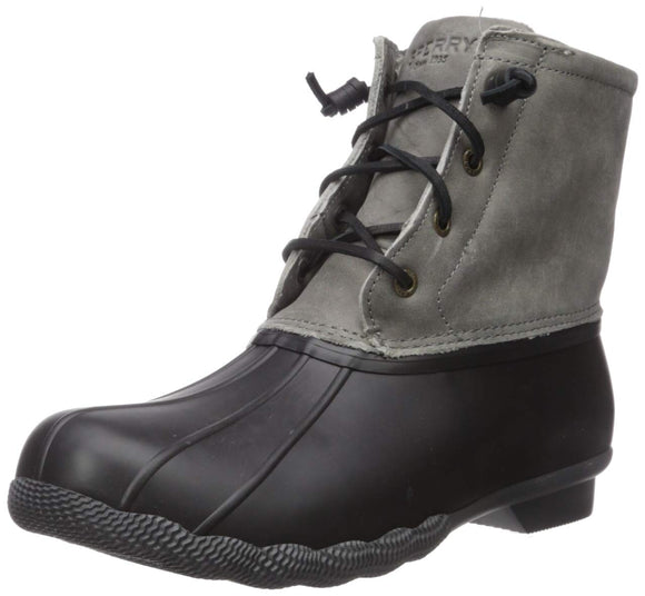 Sperry womens Saltwater Boots, Black/Grey, 6.5 US