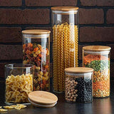 Glass Kitchen Canisters with Airtight Bamboo Lids - Kitchen Organization and Food Storage Glass Jar for Candy, Cookie, Rice, Sugar, Flour, Pasta, Nuts.�
