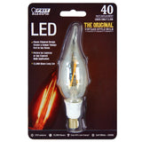 FEIT Electric Vintage Style CA10 E12 (Candelabra) LED Bulb Warm White 40 Watt Equivalence 1 pk