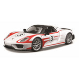 Bburago 28009w Porsche 918 Spyder Weissach No.3 1-24 Diecast Model Car