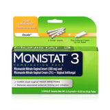 MONISTAT 3-Dose Yeast Infection Treatment, 3 Ovule Inserts & External Itch Cream