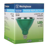 Westinghouse Lighting 3314900 100-Watt Equivalent PAR38 Flood Green Outdoor Weatherproof LED Light Bulb with Medium Base, Single Green 33149