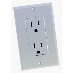 Leviton C24-05675-00W Straight Blade Duplex Receptacle, 125 V, 15 A, 2 Pole, 3 Wire, White