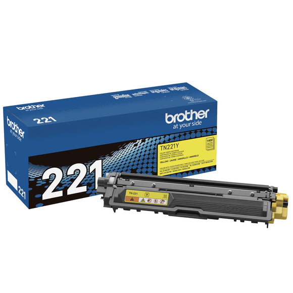 Brother Genuine Standard Yield Toner Cartridge, TN221Y, Replacement Yellow Color Toner, Page Yield Up To 1,400 Pages, Amazon Dash Replenishment Cartridge, TN221