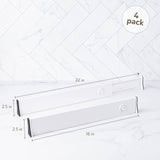 Adjustable Drawer Dividers - Lock in Place, Non-Slip, Expandable Separators, No Tools Required. Great Organizer for Closet, Dresser, Drawer, Office Desk and Kitchen Organization. (4-Pack)