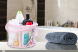 Bathroom Personal Organizer - 8" X 6" - Three Large Compartments to Organize Your Bathroom Accessories. The Shower Caddy Features a Drainage Hole and Carry Handle for Easy Transport. (Pink)