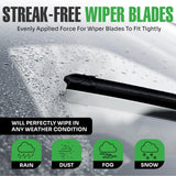 lebogner Wiper Blades 28 Inch + 14 Inch Pack of 2 All-Seasons Automotive Replacement Windshield Wiper Blades For My Car, Stable And Quiet Silicone Beam Blade Compatible With U/J Hook, Easy To Install