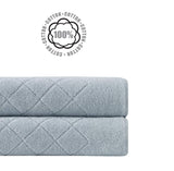 Enchante Home 6 Piece 100% Turkish Cotton Luxury Towel Set for Home, Spa & Bathroom - Quality Soft & Absorbent - Hand, Wash & Bath Towels, Jacquard, Fancy Gracious Design (Light Blue, 2 Bath Sheet)