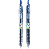 Pilot Bottle-2-Pen (B2P) - Retractable Premium Gel Roller Pens Made from Recycled Bottles (2 Count) Fine Point Blue G2 Gel Ink, Refillable, Comfortable Grip (31606)
